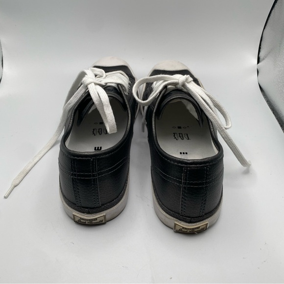 Converse Jack Purcell Size 6 Leather Black Silver Shoes - Picture 4 of 7